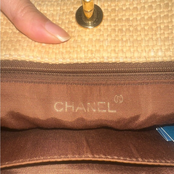 CHANEL bag coco mark tweed Chain wicker shoulder Classic Ltd Ed CC Tote straw - Picture 5 of 16